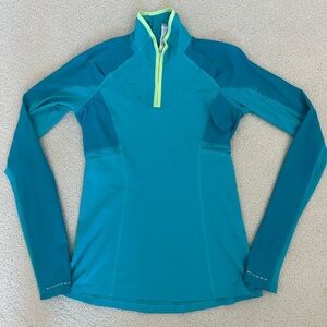 Aqua blue half zip pullover